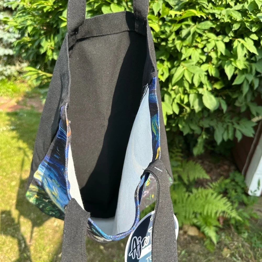 Starry Night Grey Tabby Cat  Tote Bag NWT